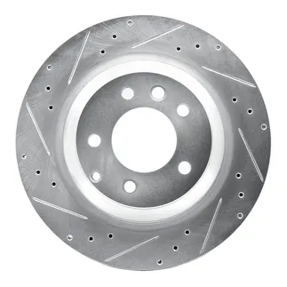 R1 Concepts EDZ-02089L Brake Rotor Drilled and Slotted Silver